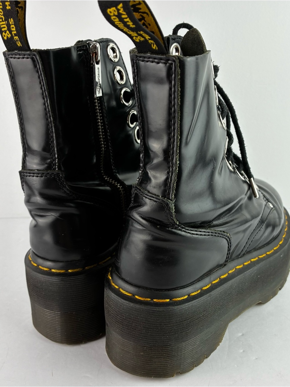 Dr. Martens Jadon Max Platform Black Patent Leather Boots - Picture 5 of 7